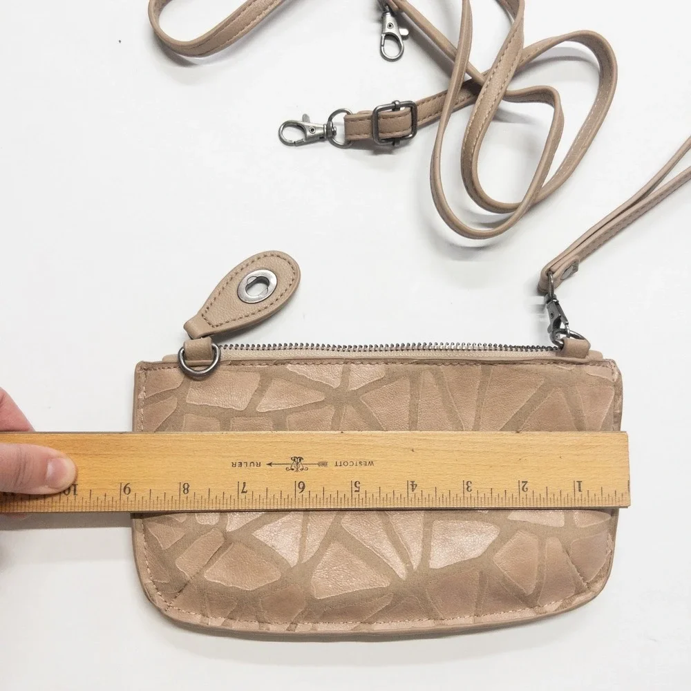 Crossbody Wallet Purse Beige Small‎ Convertible Zip Wristlet Travel Everyday